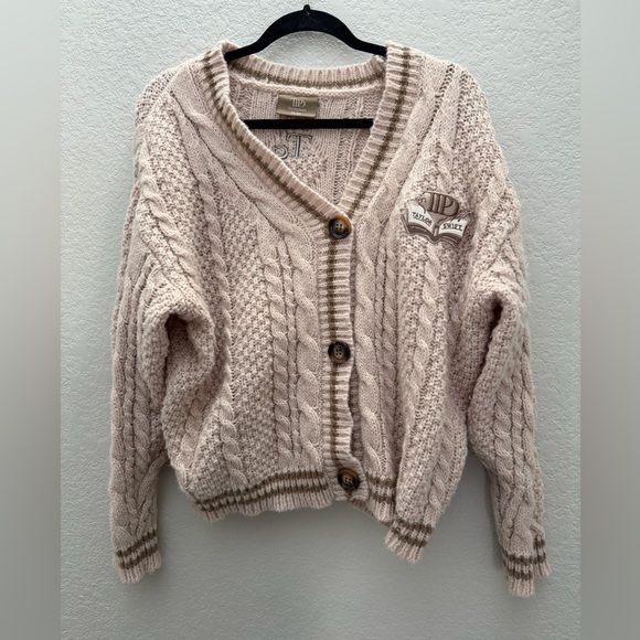 Taylor Swift Sweaters - Taylor Swift The Tortured Poets Department Cardigan XS SM Cream Brown TTPD Merch